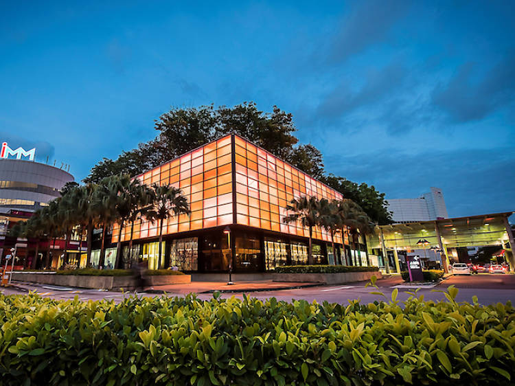 Interior of a modern outlet mall Singapore