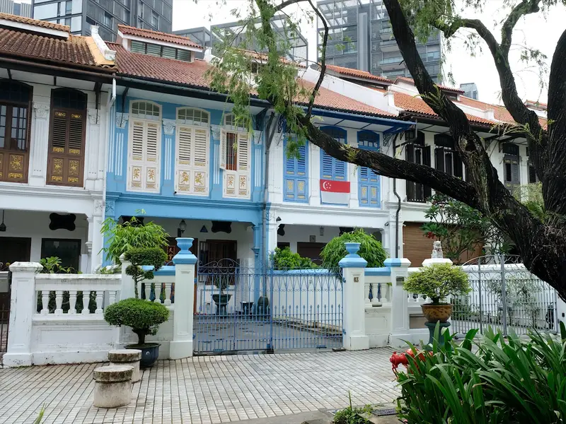 Colorful Peranakan shophouses on Emerald Hill Road
