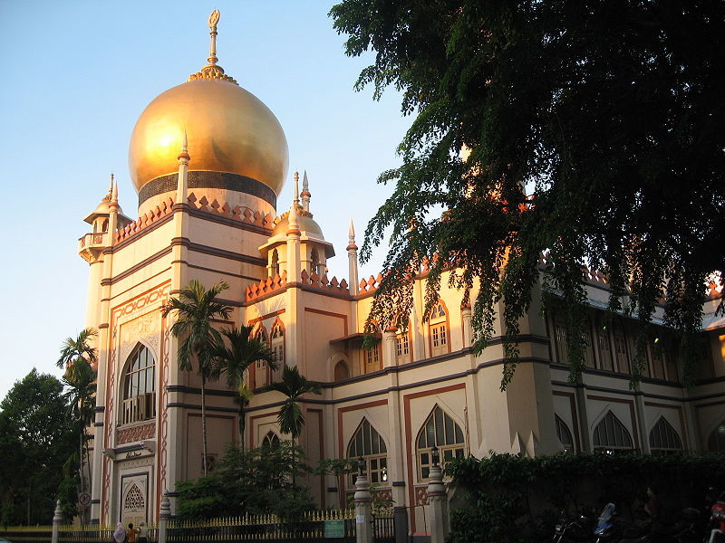 Golden domes of Sultan Mosque in Kampong Glam