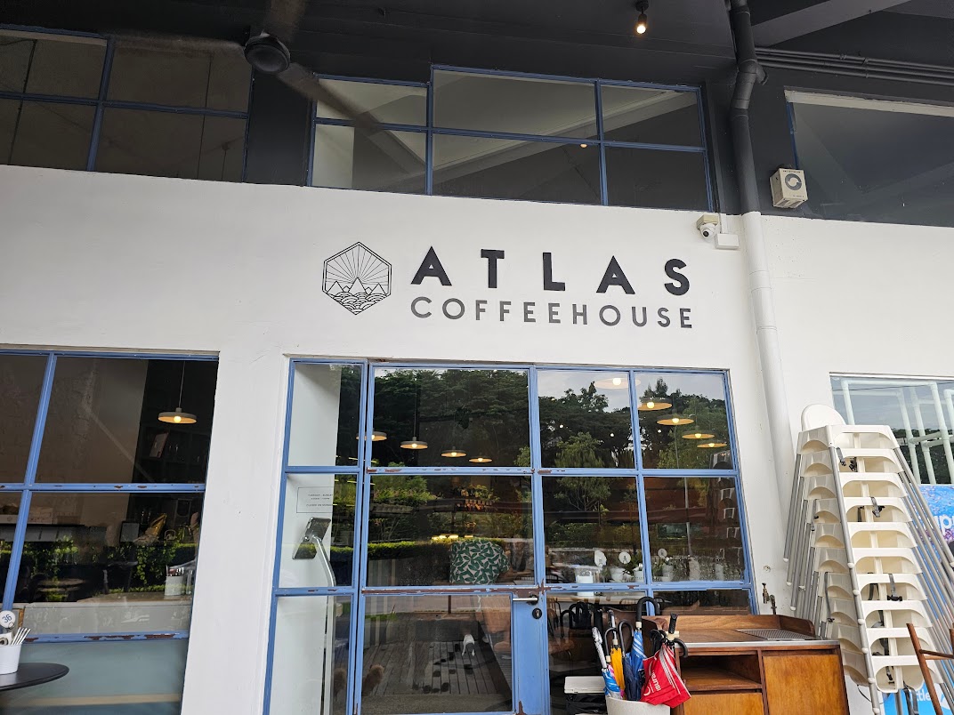The Atlas Coffeehouse with a nice view from its hillside location