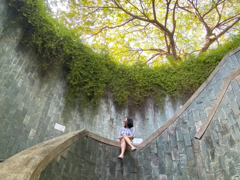 The famous spiral staircase in Fort Canning Park