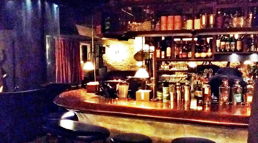 Interior view of The Library bar in Singapore